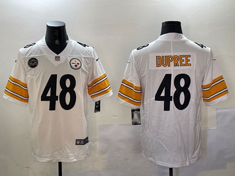 Men Pittsburgh Steelers #48 Dupree White Second generation 2024 Nike Limited NFL Jersey style 3->minnesota vikings->NFL Jersey
